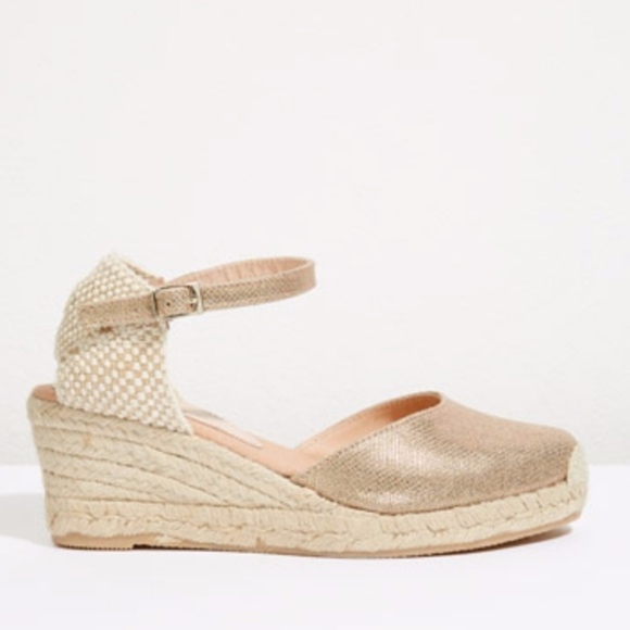 Jigsaw Shoes - Jigsaw | Metallic Gold Espadrille Wedge